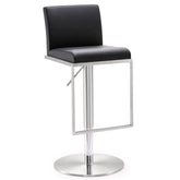 Amalfi Black Performance Vegan Leather Adjustable Stool Model: TOV-K3615
